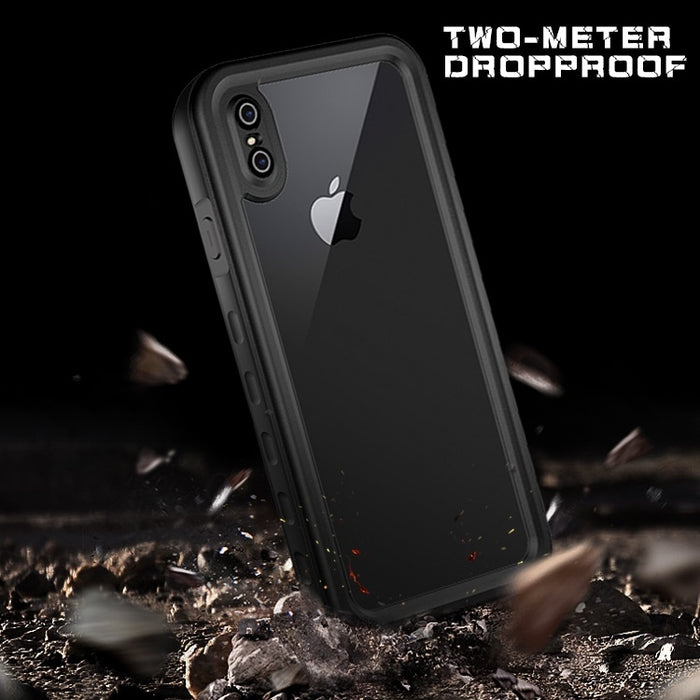 Para iPhone XS Max 2m Impermeable A prueba de nieve 2m A prueba de golpes A prueba de polvo PC + Funda de silicona