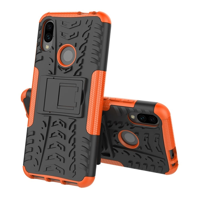 Tire Texture TPU+PC Caja del teléfono a prueba de golpes para Xiaomi Redmi Note 7, con soporte