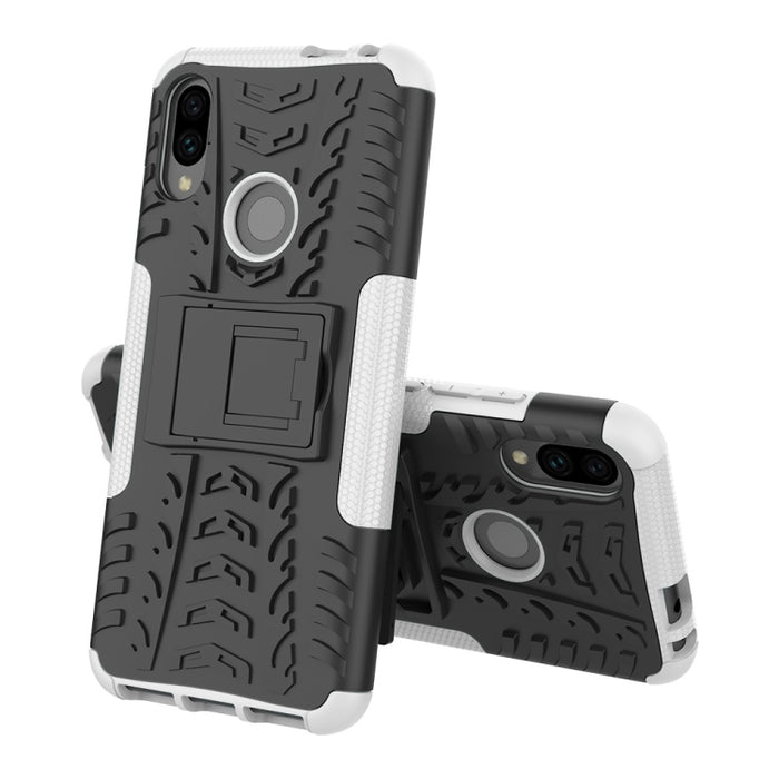 Tire Texture TPU+PC Caja del teléfono a prueba de golpes para Xiaomi Redmi Note 7, con soporte