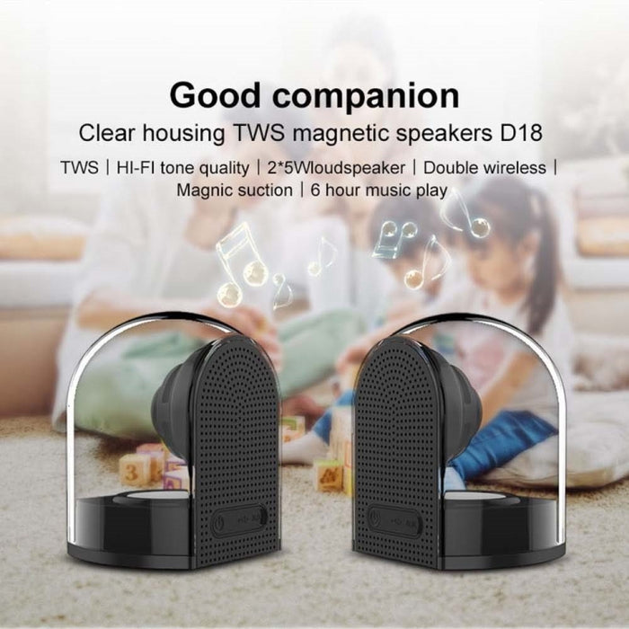 OVEVO True 3D TWS Altavoz inalámbrico magnético Bluetooth estéreo envolvente HiFi con hogar totalmente transparente