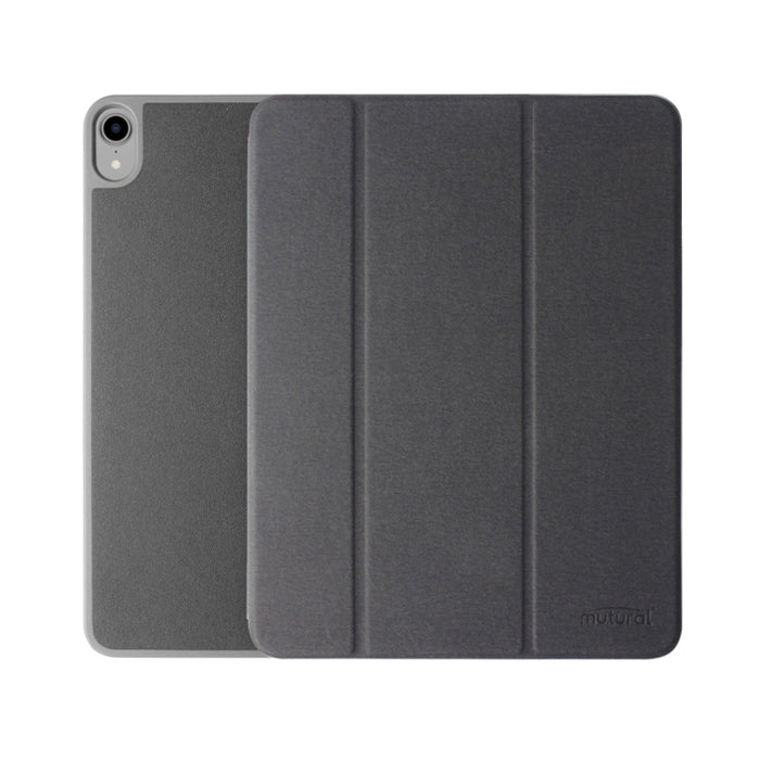Estuche de cuero Mutural Exquisite Series con textura de tela PU + TPU para iPad Pro de 12.9 pulgadas (2018), con soporte de 3 pliegues y ranura para bolígrafo y función de suspensión y activación