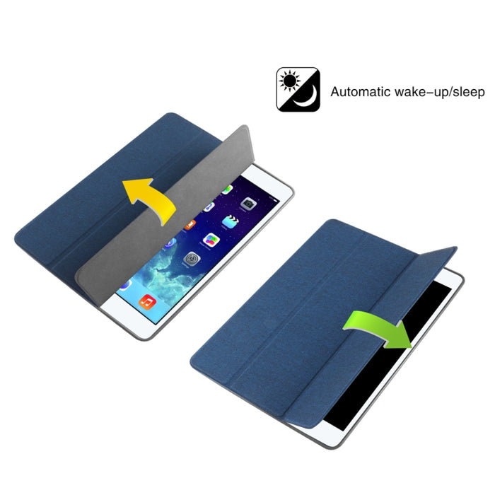 Funda de cuero Mutural Exquisite Series con textura de tela PU + TPU para iPad Pro de 10,5 pulgadas, con soporte de 3 pliegues y ranura para bolígrafo y función de suspensión y activación