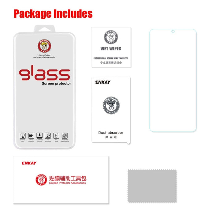 ENKAY Hat-Prince 0.26mm 9H 2.5D Película de vidrio templado de pantalla completa curvada para Xiaomi Redmi Note 7, Redmi Note 7